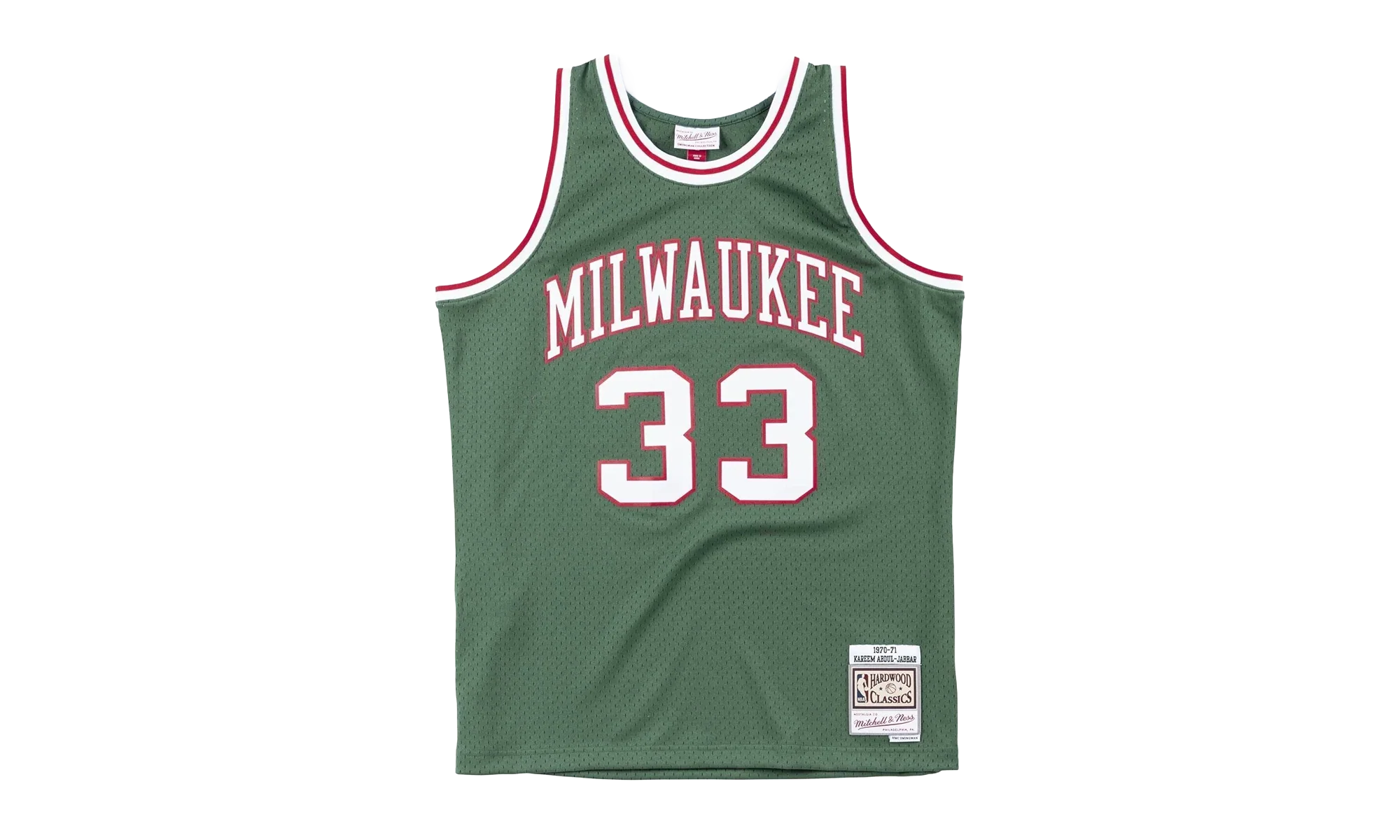 NBA Kareem Abdul-Jabbar Swingman Jersey "1970 Milwaukee Bucks - Green" SMJYAC18107 MBUDKGN70KAB