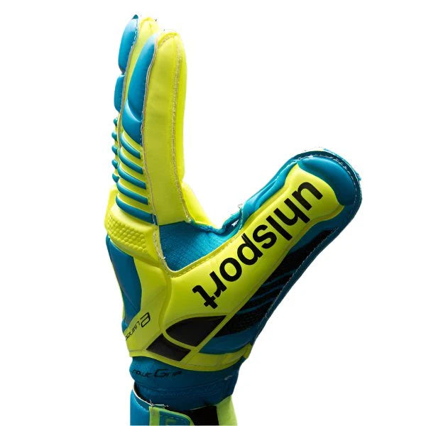 Uhlsport Eliminator Absolutgrip Goalkeeper Gloves Cyan Yellow
