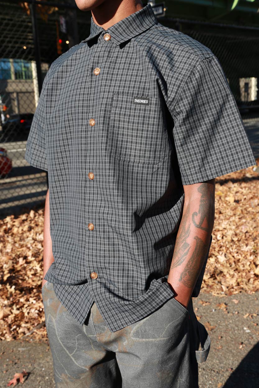 Theories Avignon Flannel Button Up Azure Blue