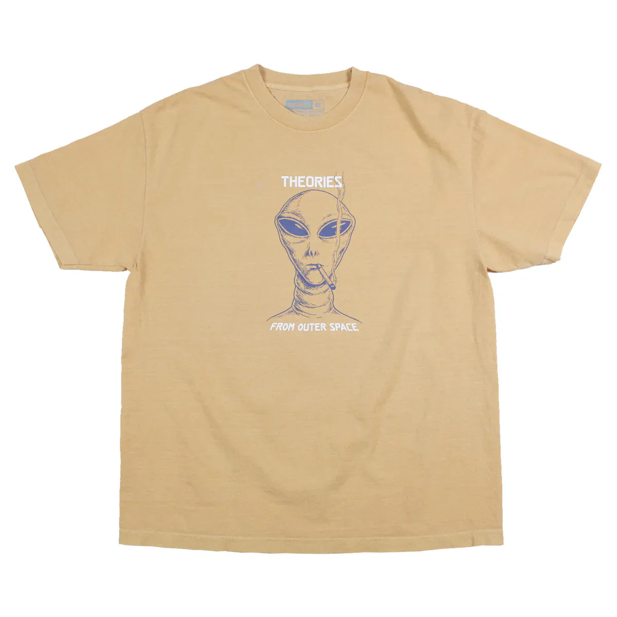 Theories Smoking Alien Tee Shirt Mustard