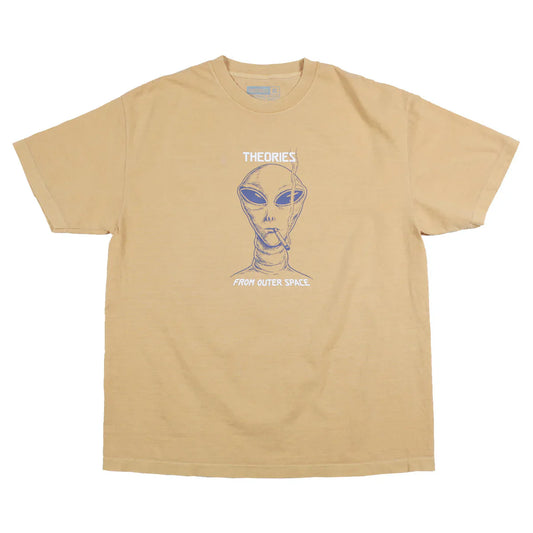 Theories Smoking Alien Tee Shirt Mustard