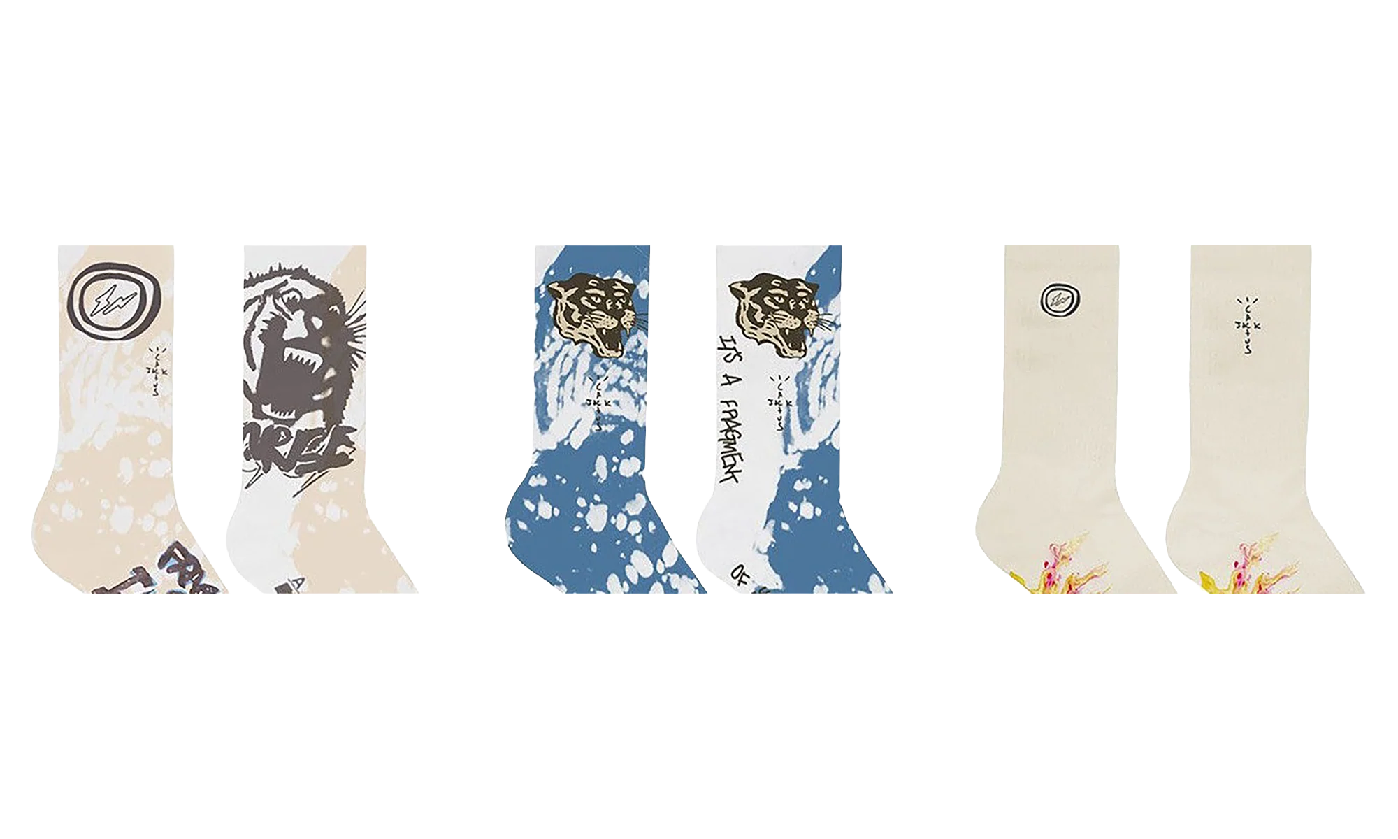 CJ X Fragment 3 Pack Socks "Cactus Jack x Fragment" CJFR AS15