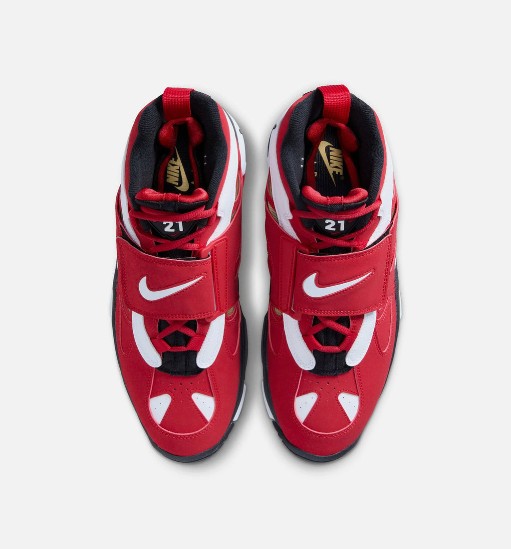 Air Diamond Turf II Prime Red Mens Basketball Shoe Fire Red White Black Metallic Gold