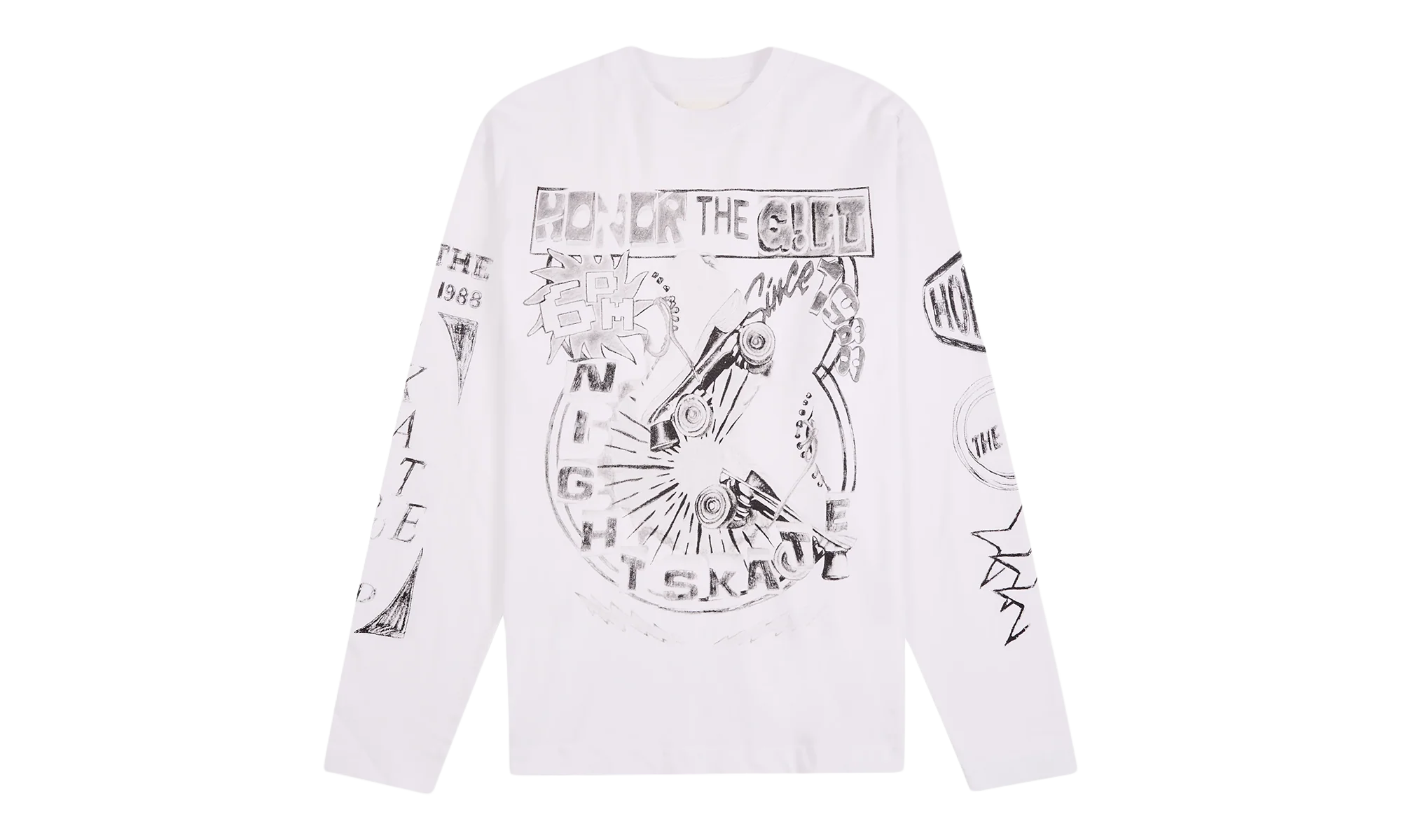 Night Skate Long-Sleeve Tee "White" HTG250498 WHT