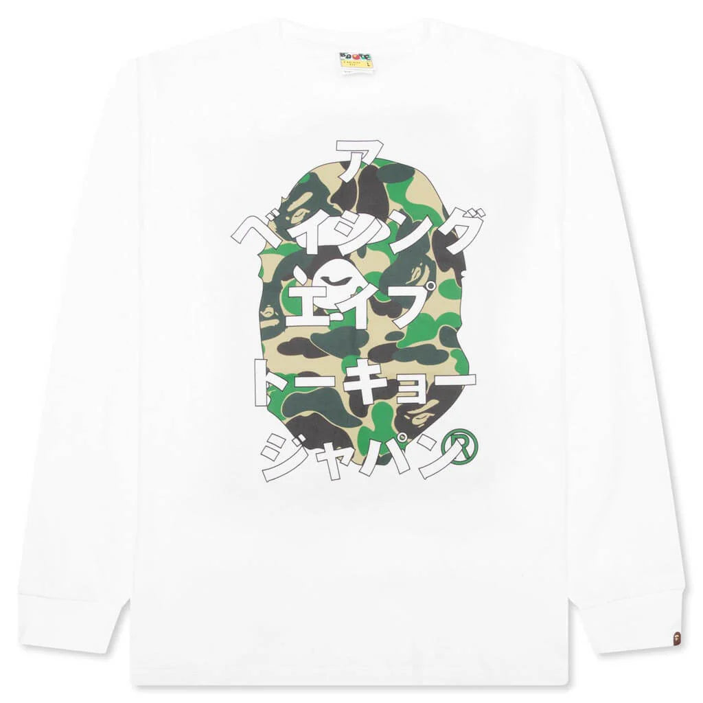 Abc Camo Japanese Letters L S Tee White Green