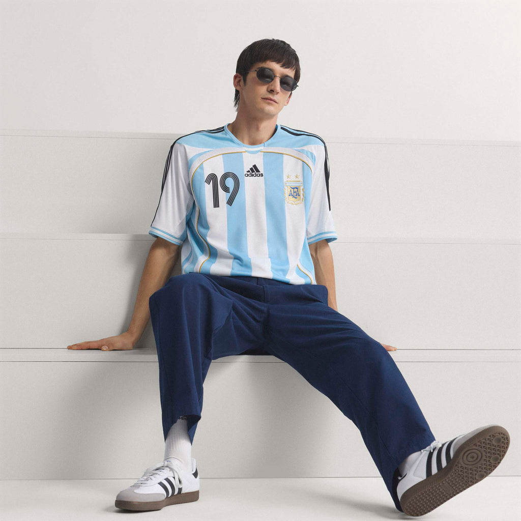 adidas Argentina Home Messi Mens Soccer Jersey 2006 White Sky Blue
