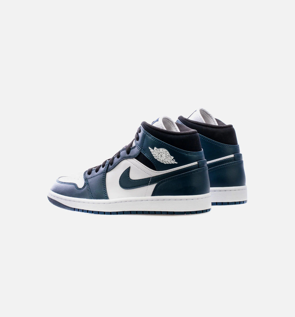 Air Jordan 1 Mid Dark Teal Mens Lifestyle Shoes Black Armory Navy