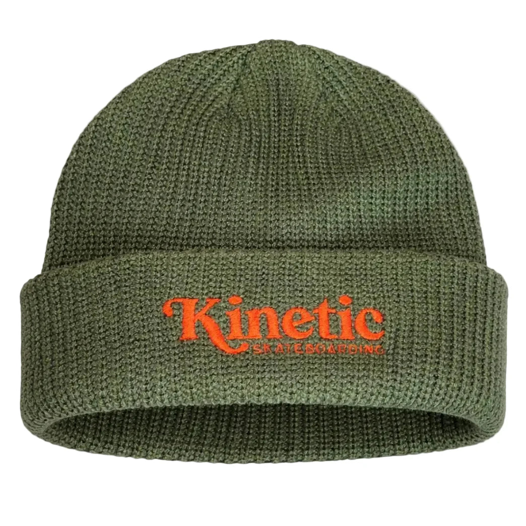 Kinetic Logo Cuff Beanie Green Orange