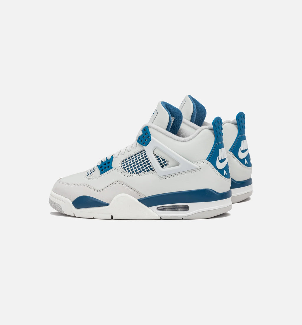Air Jordan 4 Retro Industrial Blue Mens Lifestyle Shoe Off White Industrial Blue Neutral Grey