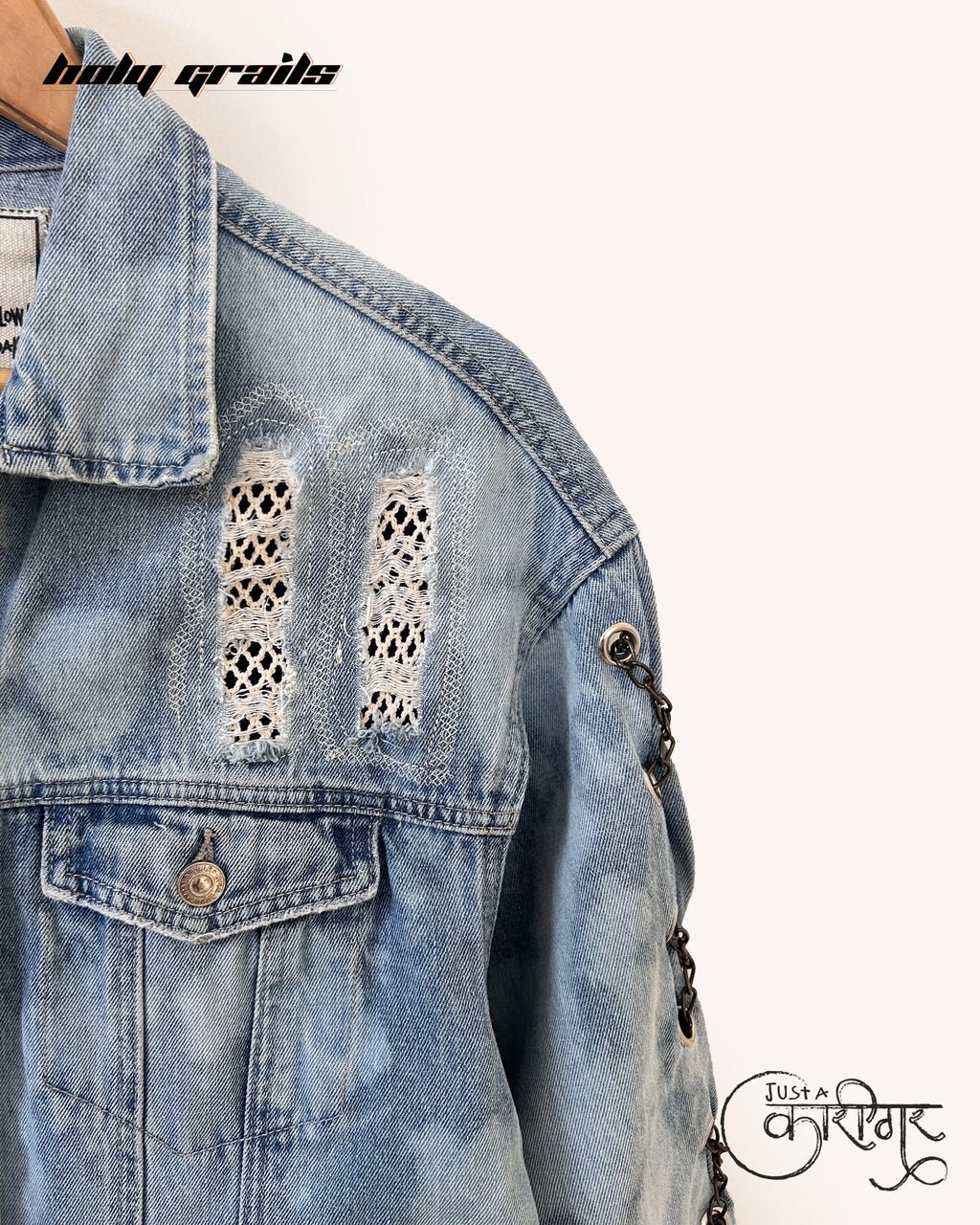 Sheep In Wolf Blue Denim Jacket HG x Just A Karigar