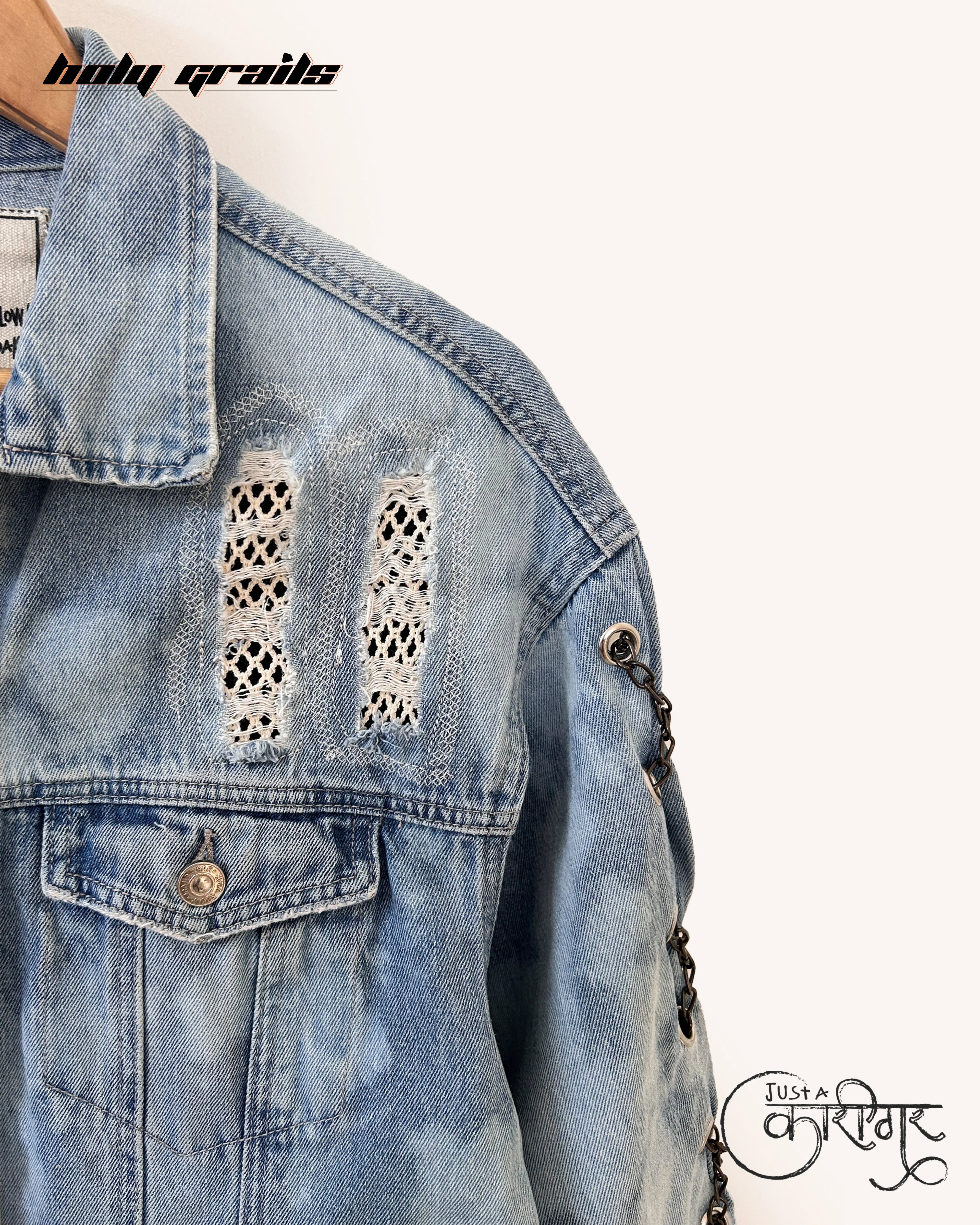Sheep In Wolf Blue Denim Jacket HG x Just A Karigar