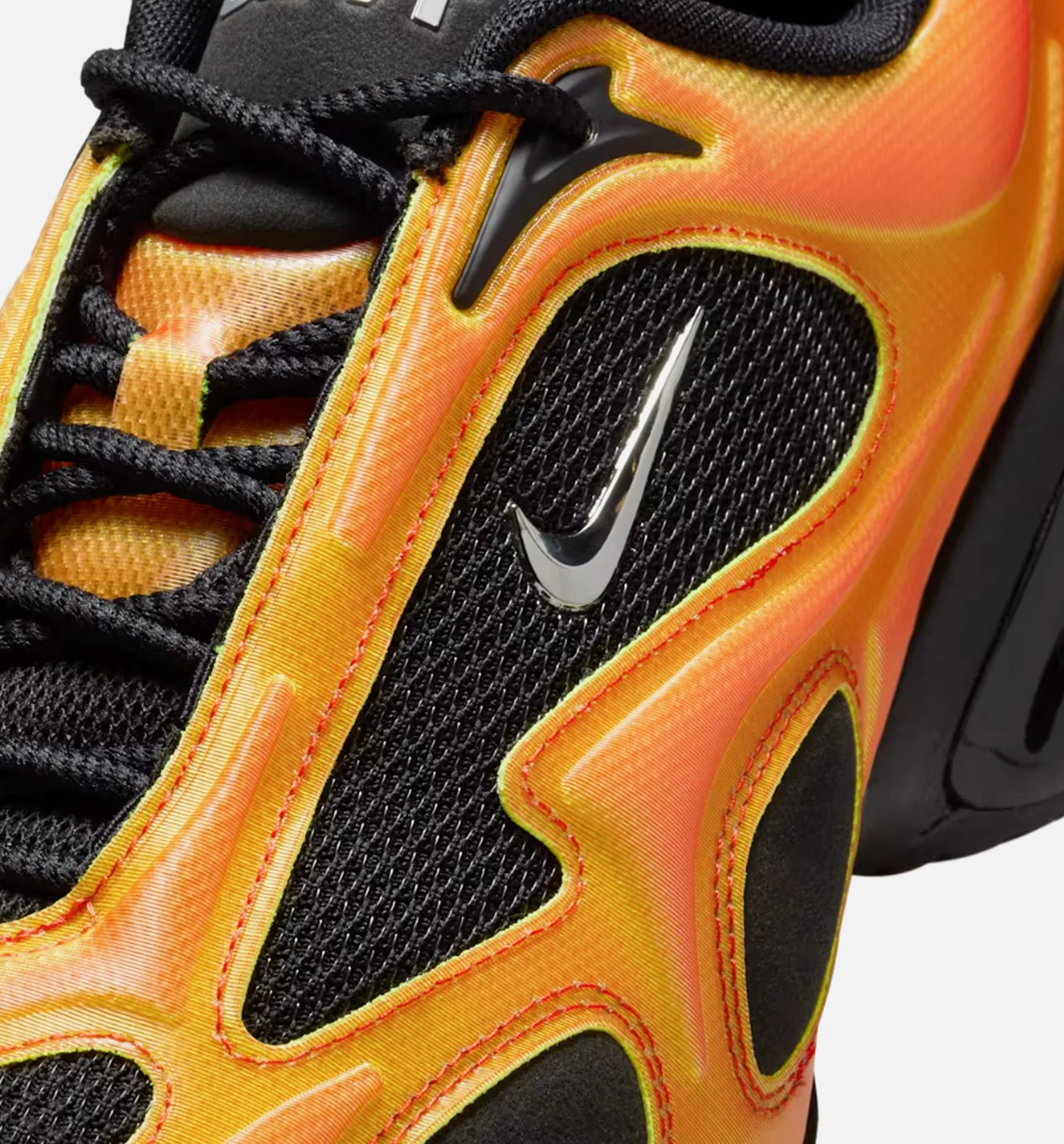 Air Max Muse Black and Metallic Silver Womens Lifestyle Shoe Black Bright Crimson Volt Metallic Silver
