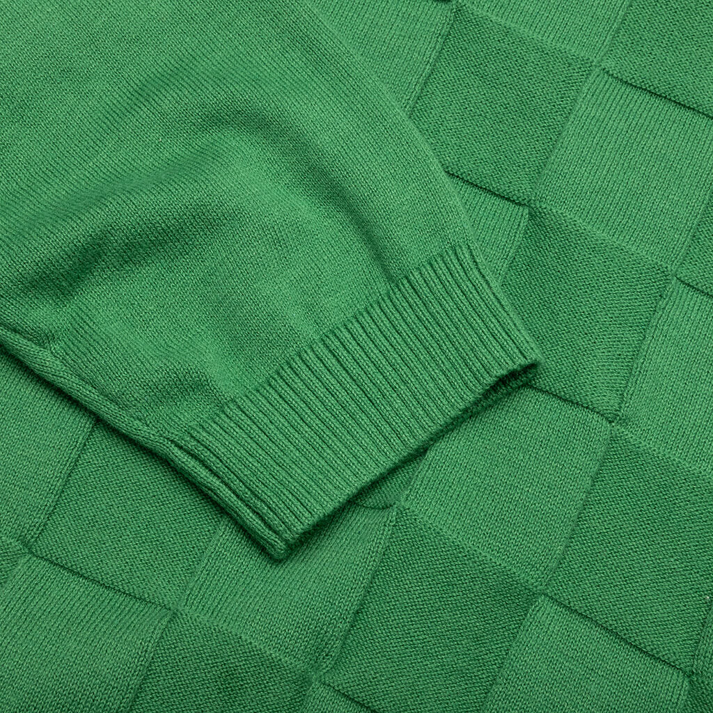 Palmer Checked L S Sweater Polo Augusta Green