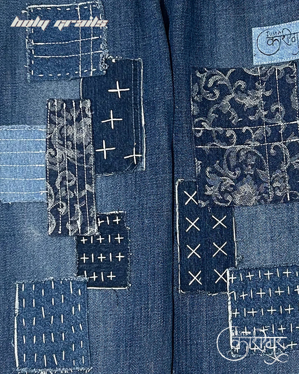 Just A Patch Blue Denim Jeans HG x Just A Karigar