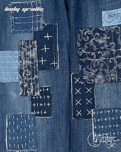 Just A Patch Blue Denim Jeans HG x Just A Karigar