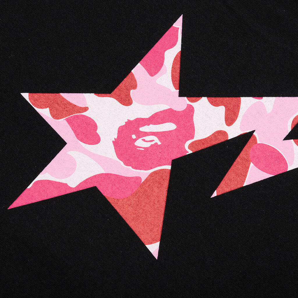 Abc Camo Bape Sta Logo L S Tee Black Pink