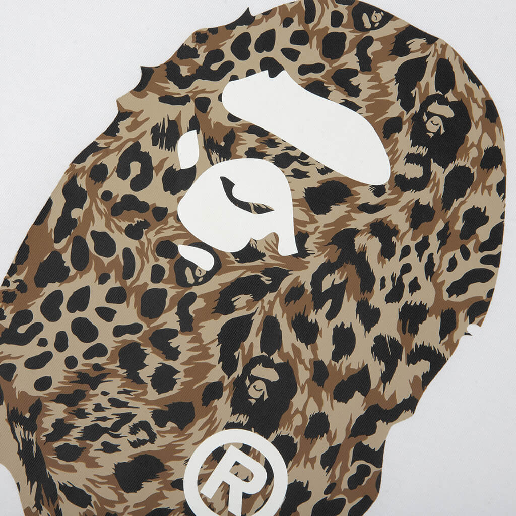 Wild Leopard Pattern Ape Head Relaxed Fit Tee White