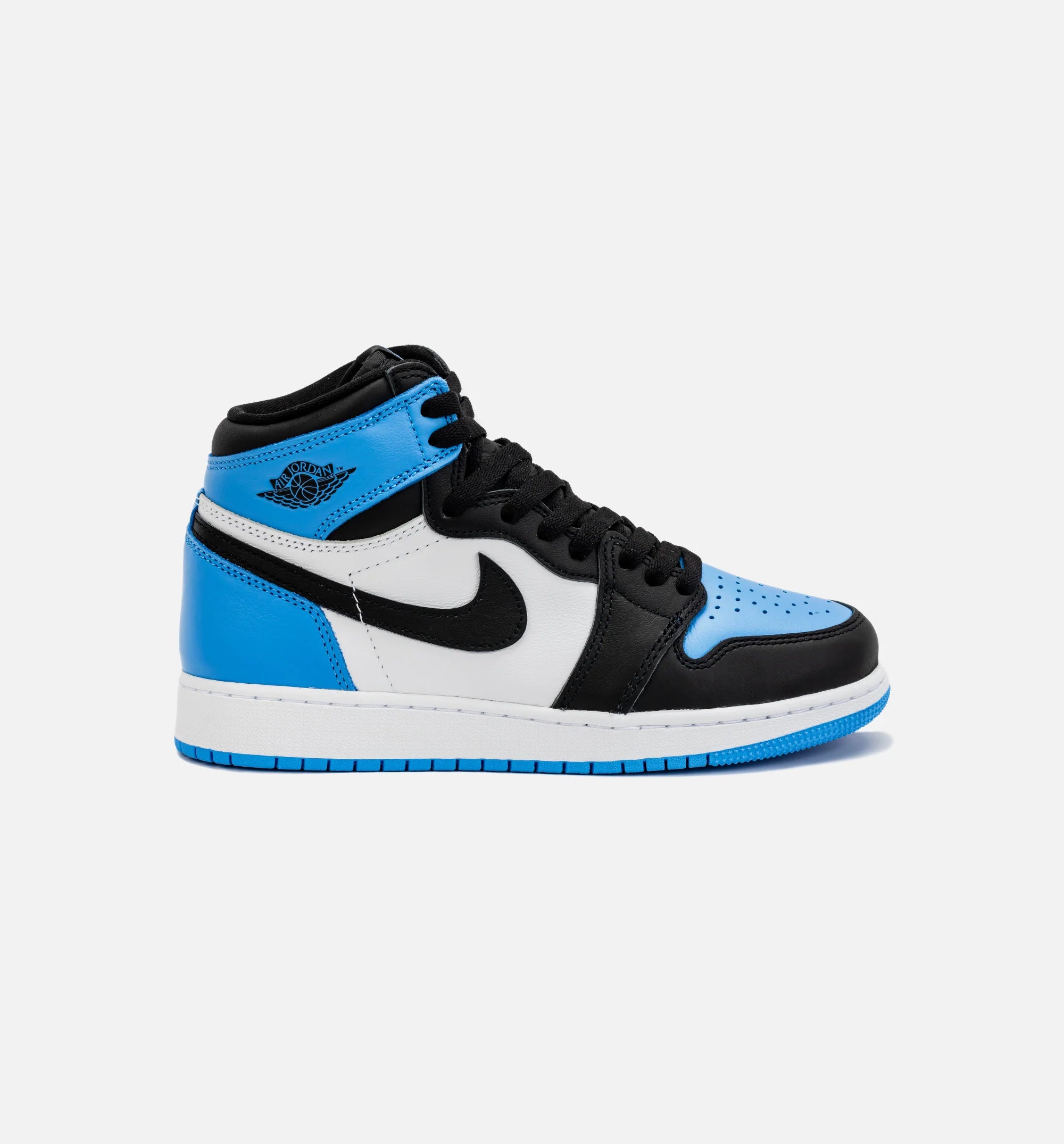 Air Jordan 1 Retro High OG University Blue Grade School Lifestyle Shoe Black Blue