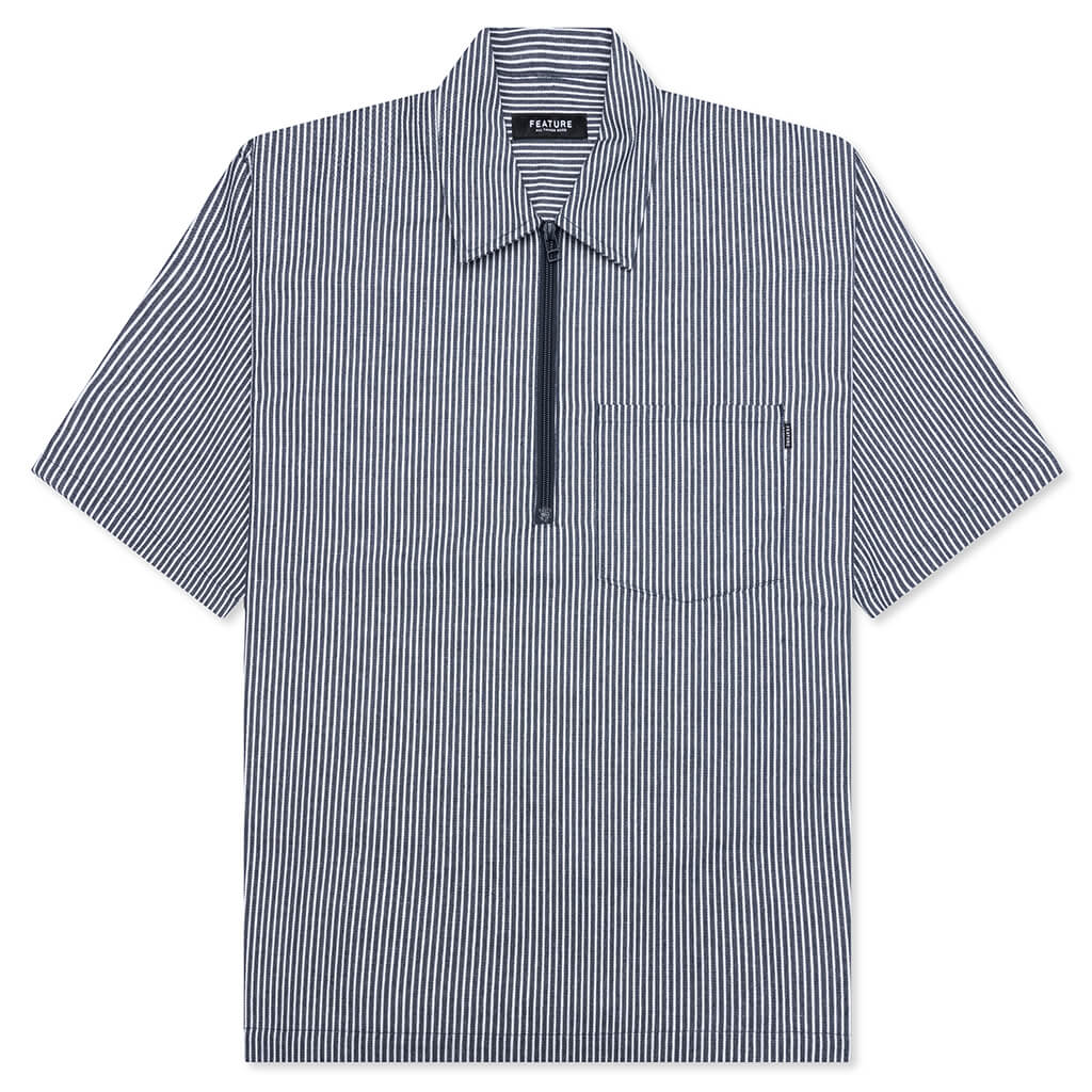 Smith 3 4 Zip Shirt Blue