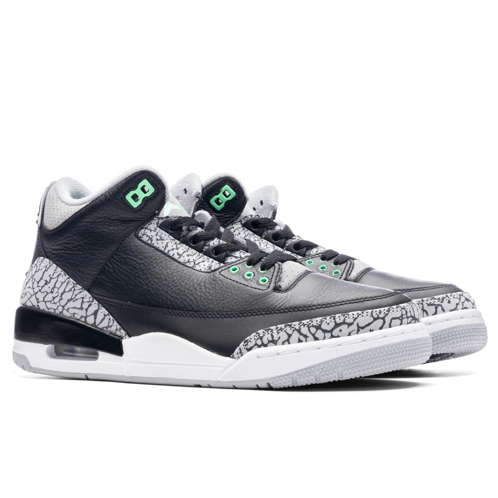 Air Jordan 3 Retro Green Glow Black Green Glow Wolf Grey