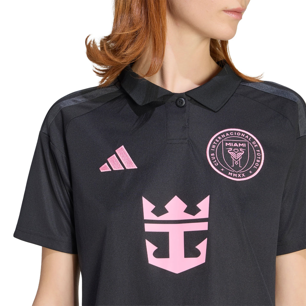 adidas Inter Miami CF Away Messi Womens Soccer Jersey 26 27 Black Pink