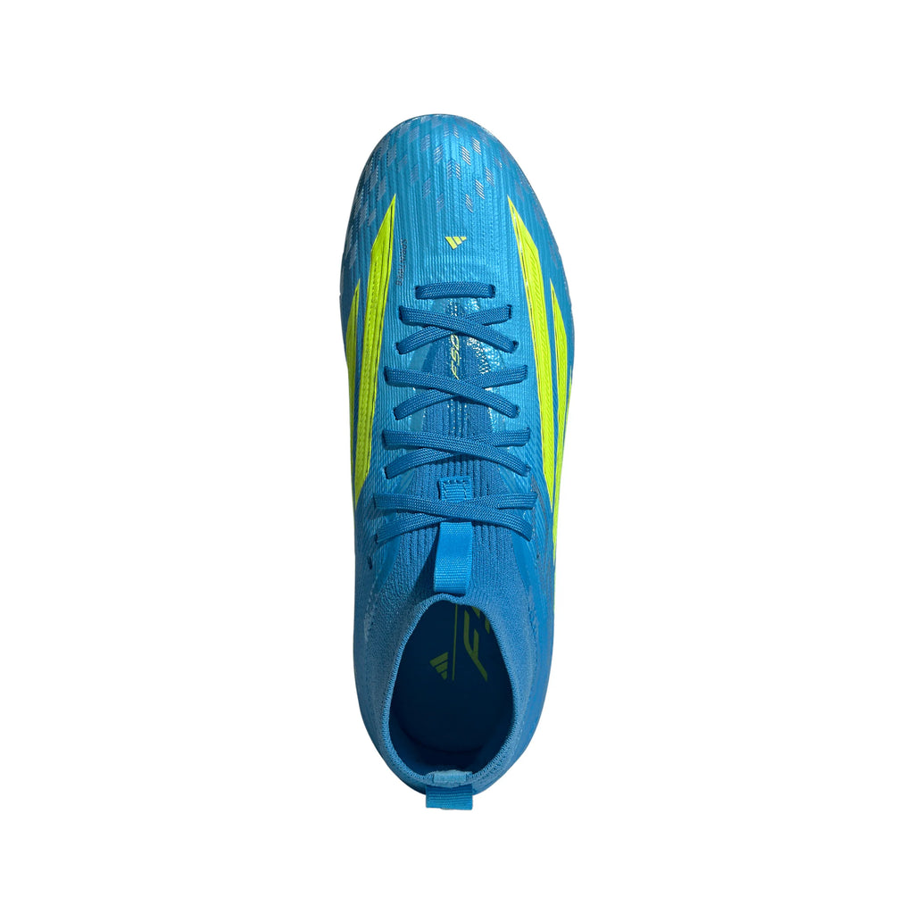 adidas F50 Elite Mid Cut FG Firm Ground Youth Soccer Cleats Blue Yellow Aqua
