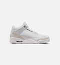 Air Jordan 3 Retro White And Silver Mens Lifestyle Shoe White Metallic Silver