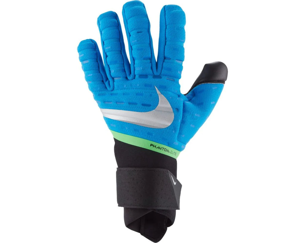 Nike Phantom Elite Goalkeeper Soccer Gloves Blue Black Silver