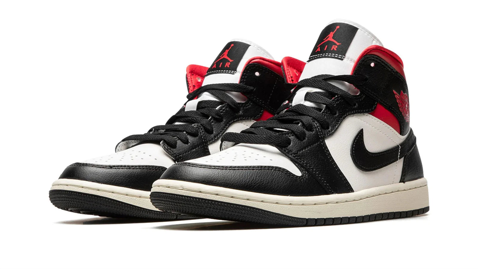 AIR JORDAN 1 MID WMNS Black Gym Red Sail