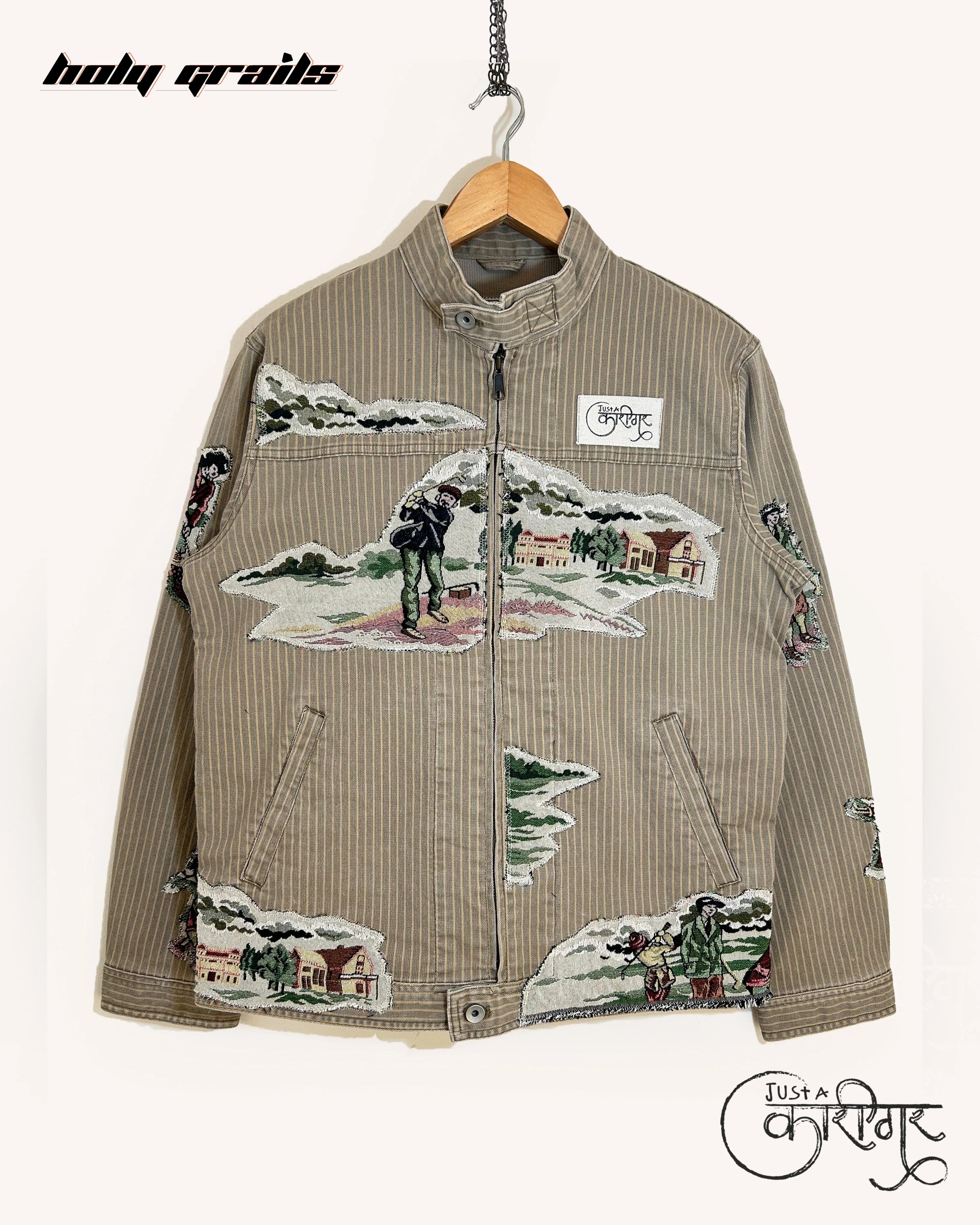 Field Work Brown Jacquard Jacket HG x Just A Karigar
