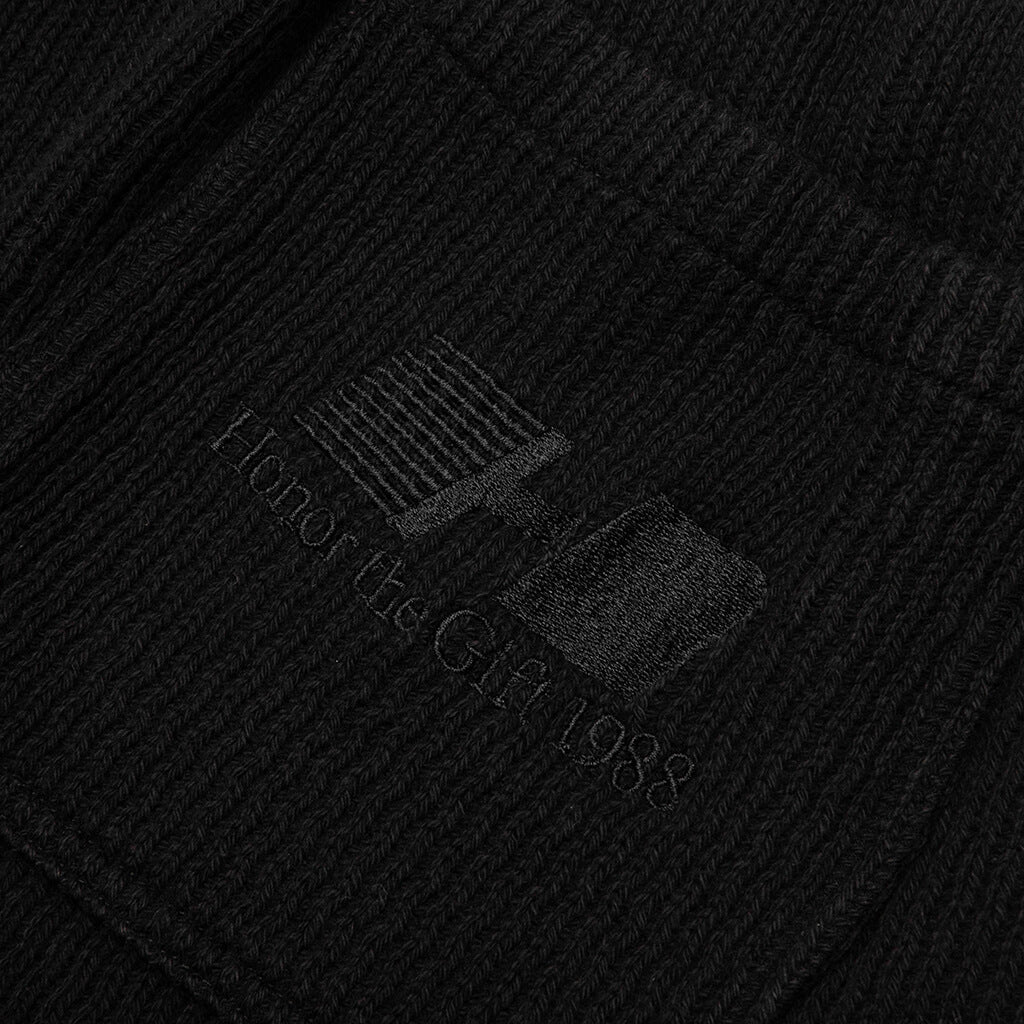 Rib Knit Drawcord 7 Shorts Black