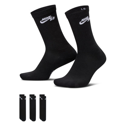 Nike SB Everyday Elevated Black Skate Socks 3 Pairs
