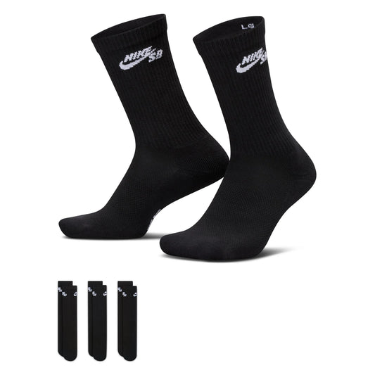 Nike SB Everyday Elevated Black Skate Socks 3 Pairs