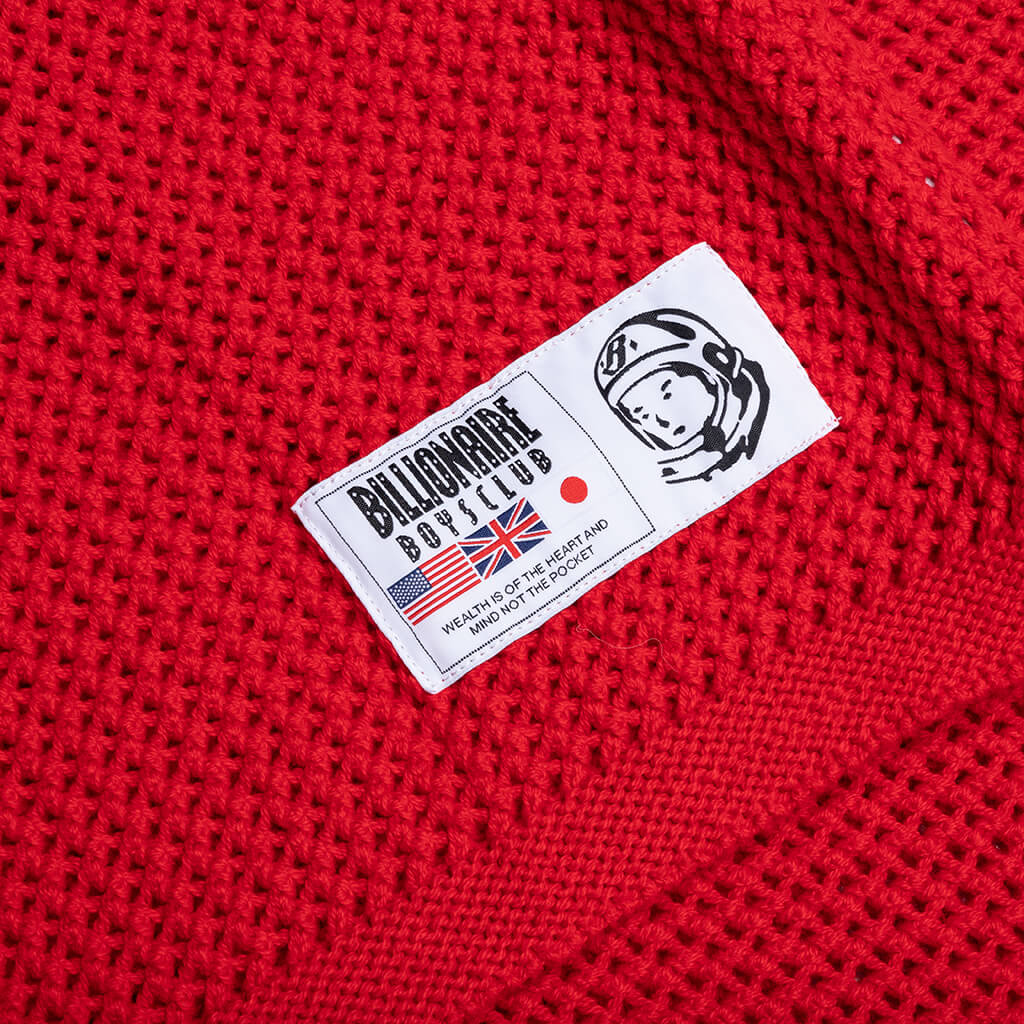 Mercer Jersey S S Knit Cropped Fit Shirt Red