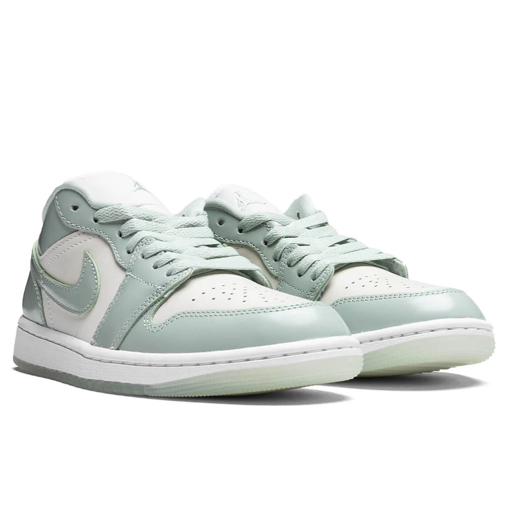 Womens Air Jordan 1 Low SE Sail Seafoam Metallic Silver White