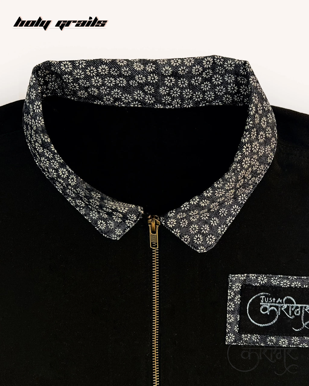 Midnight Dreams Black Denim Jacket HG x Just A Karigar