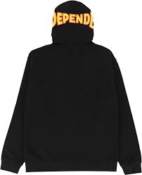 Independent Span Zip Hooded Sweatshirt Black