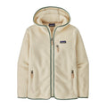 Women's Retro Pile Fleece Hoody in Natural w/ Ellwood Green