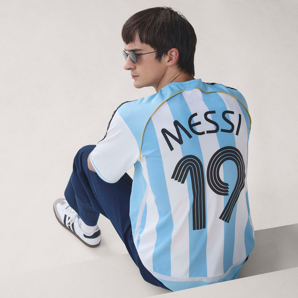 adidas Argentina Home Messi Mens Soccer Jersey 2006 White Sky Blue