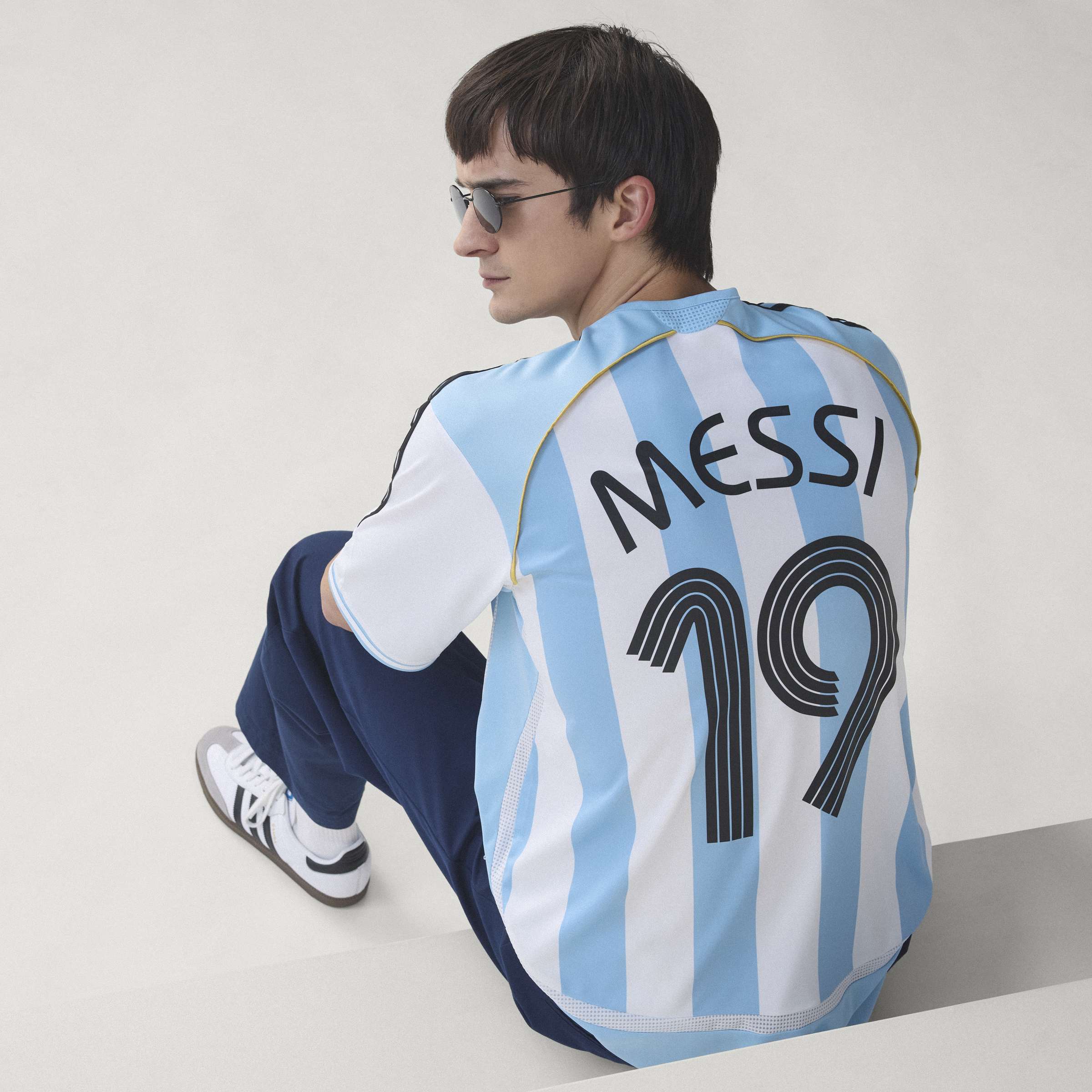 adidas Argentina Home Messi Mens Soccer Jersey 2006 White Sky Blue