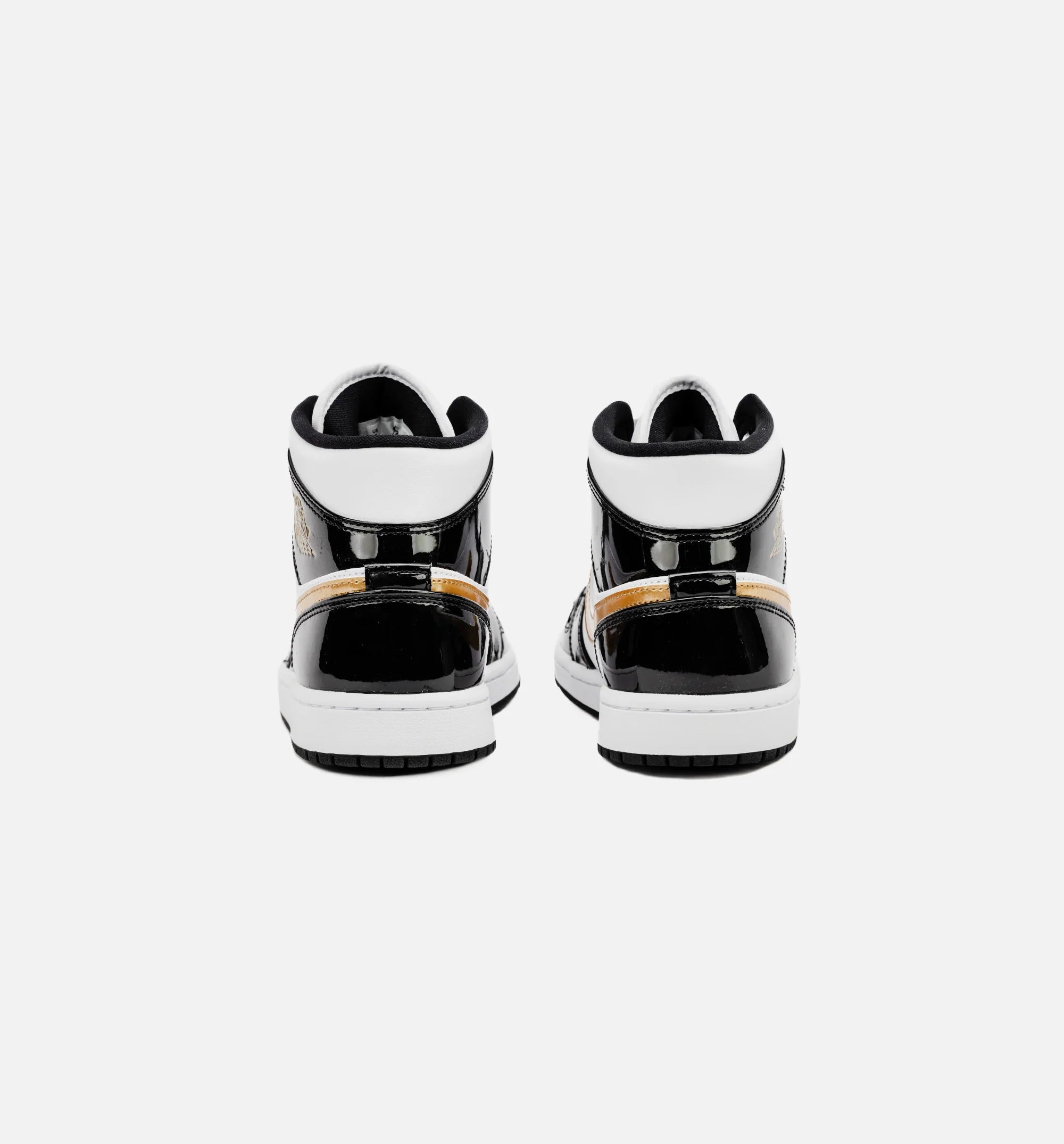 Air Jordan 1 Retro Mid SE Patent Black Gold Mens Lifestyle Shoe Black Gold