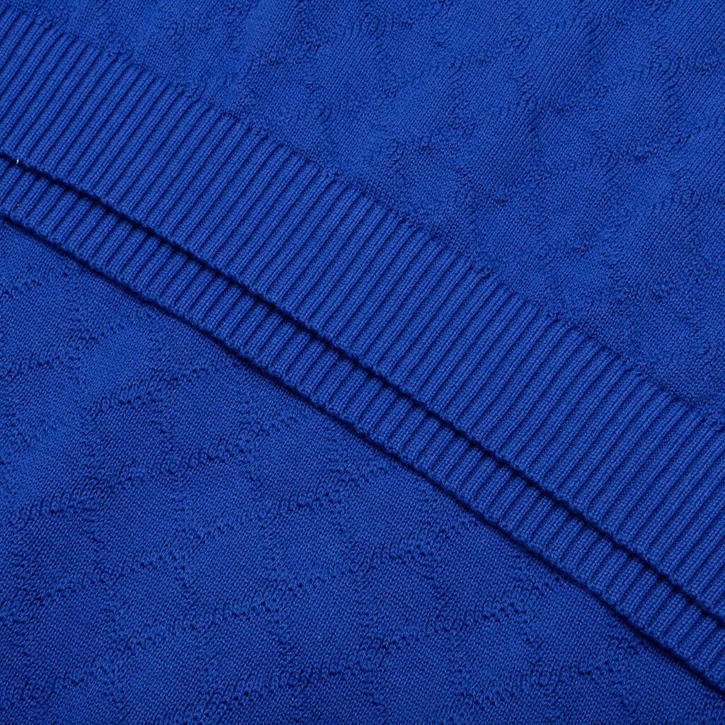 Hogan Pointelle Raglan Sleeve Sweater Polo Indeevar Blue
