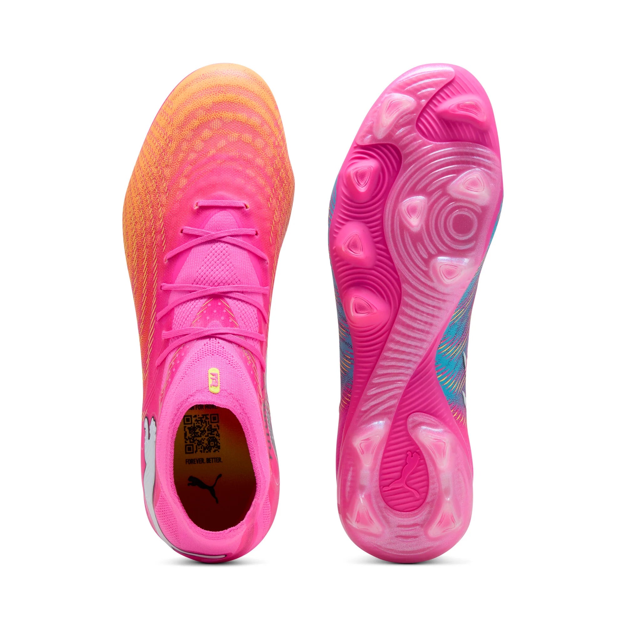 PUMA Future 9 Pro FG AG Firm Ground Artificial Ground Mens Soccer Cleats Pink Aqua White