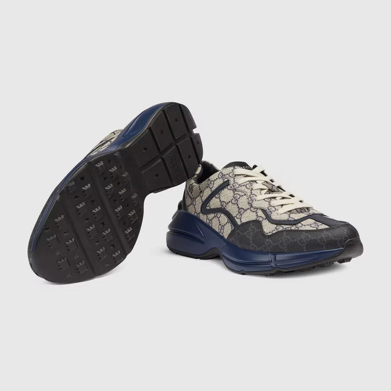 Gucci GG Rhyton Sneaker GG Supreme Canvas Beige Blue