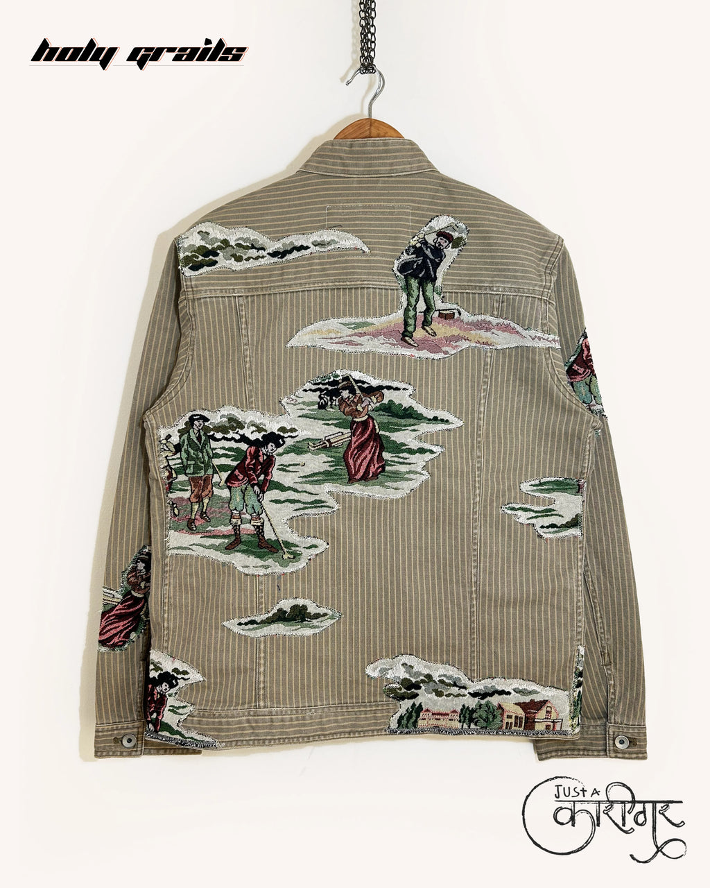 Field Work Brown Jacquard Jacket HG x Just A Karigar