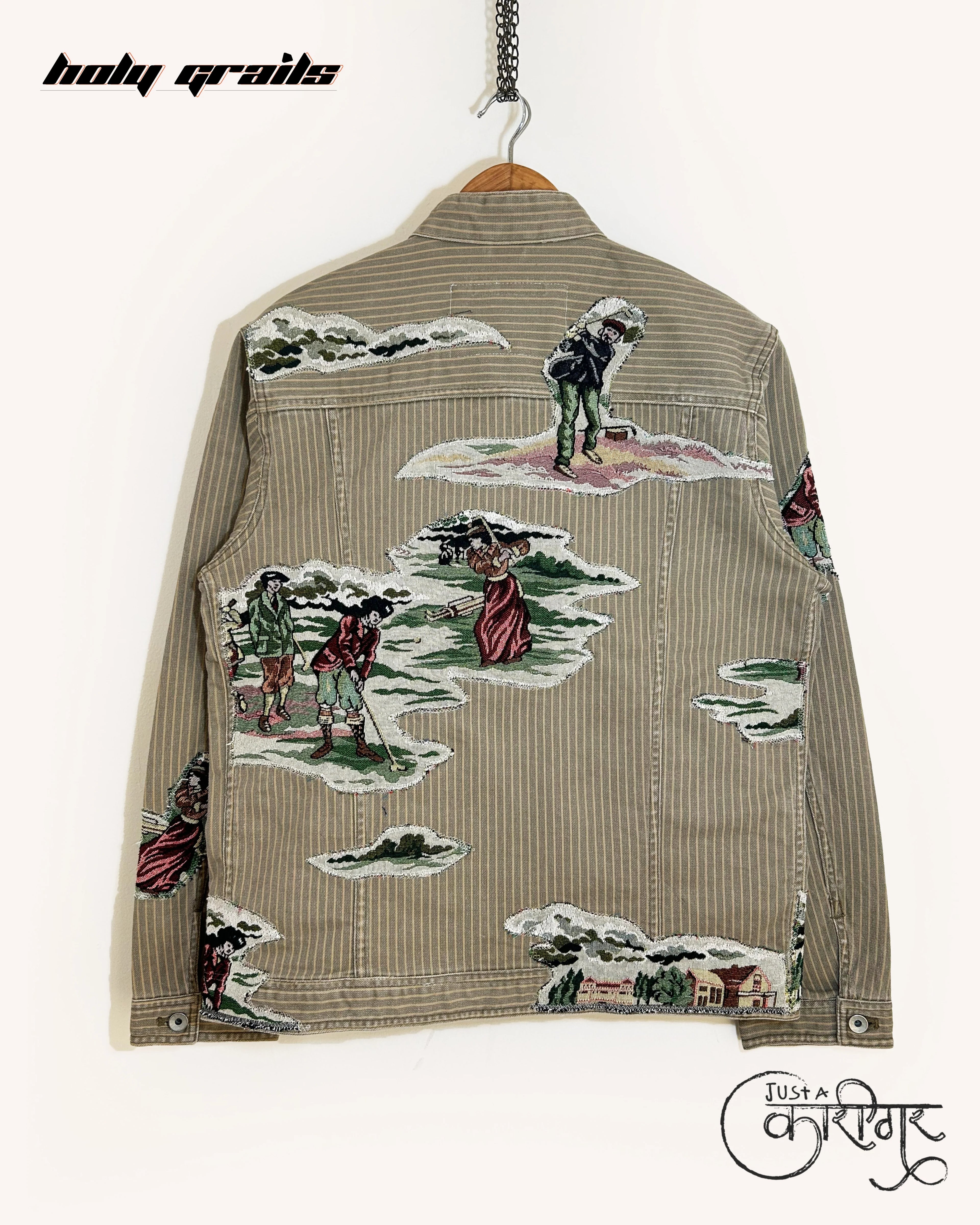 Field Work Brown Jacquard Jacket HG x Just A Karigar
