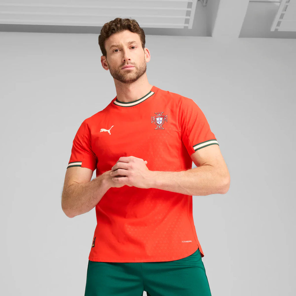 PUMA Portugal Home Authentic Mens Soccer Jersey 25 26 Red