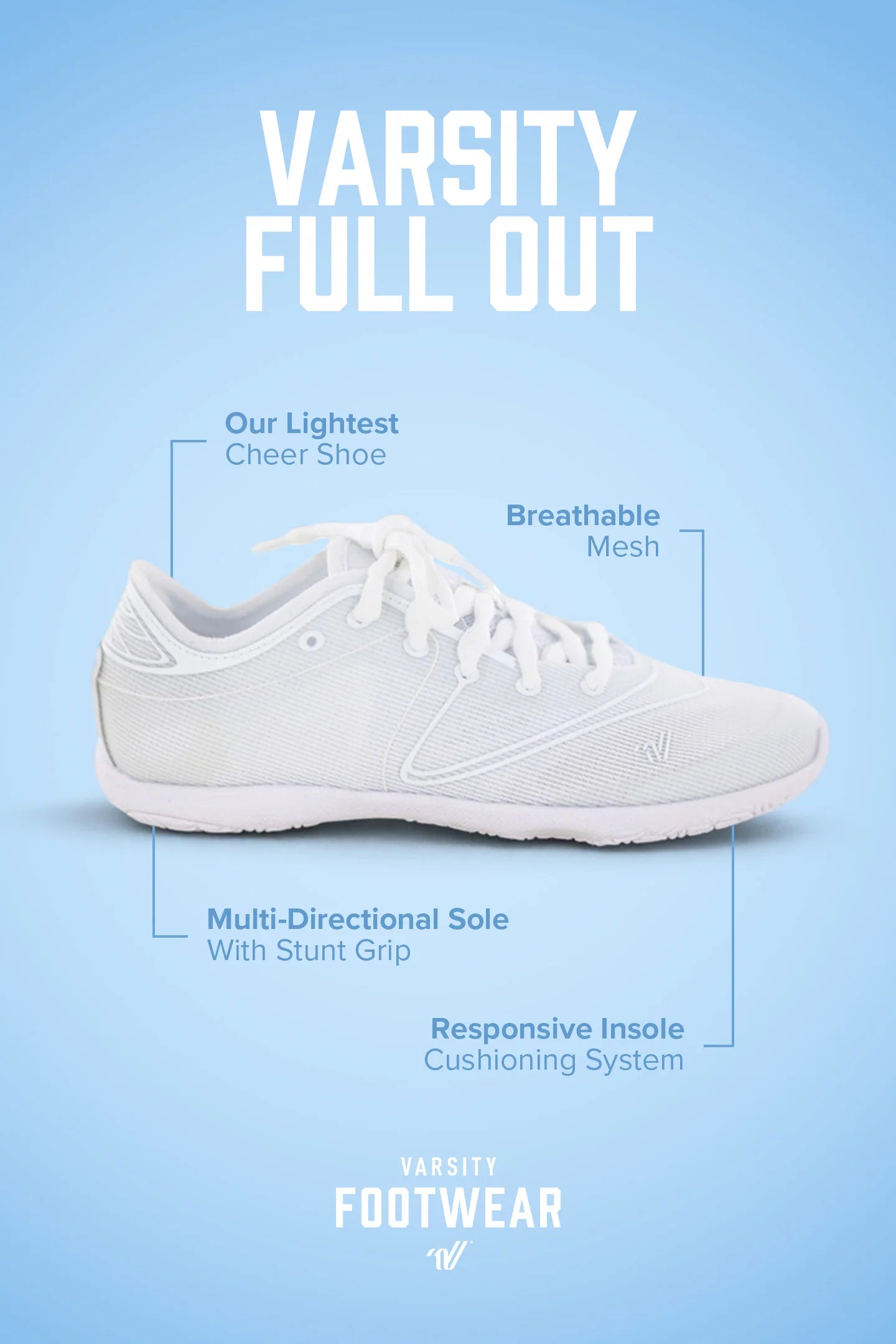 Varsity Full Out White Cheer Shoes