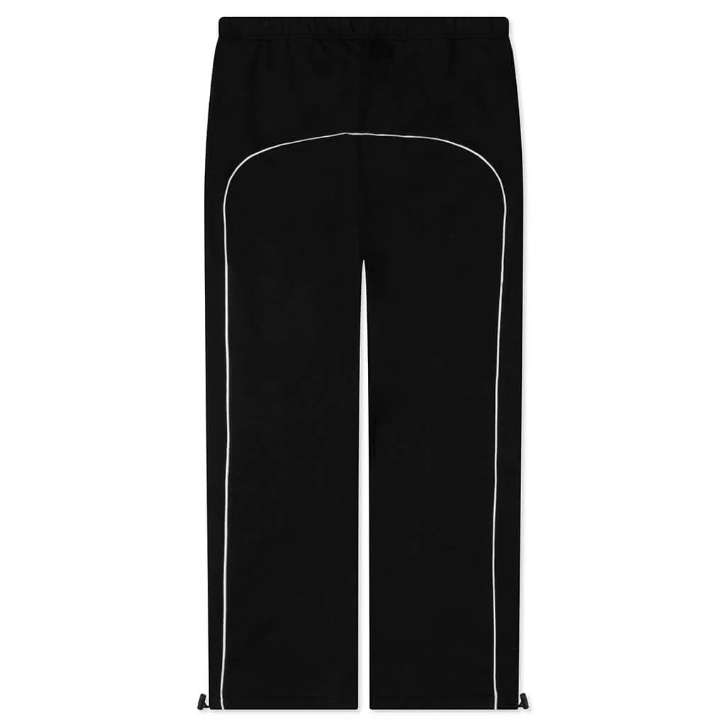 Relaxed Fleece Sweatpant With Piping Jet Black Cloud White
