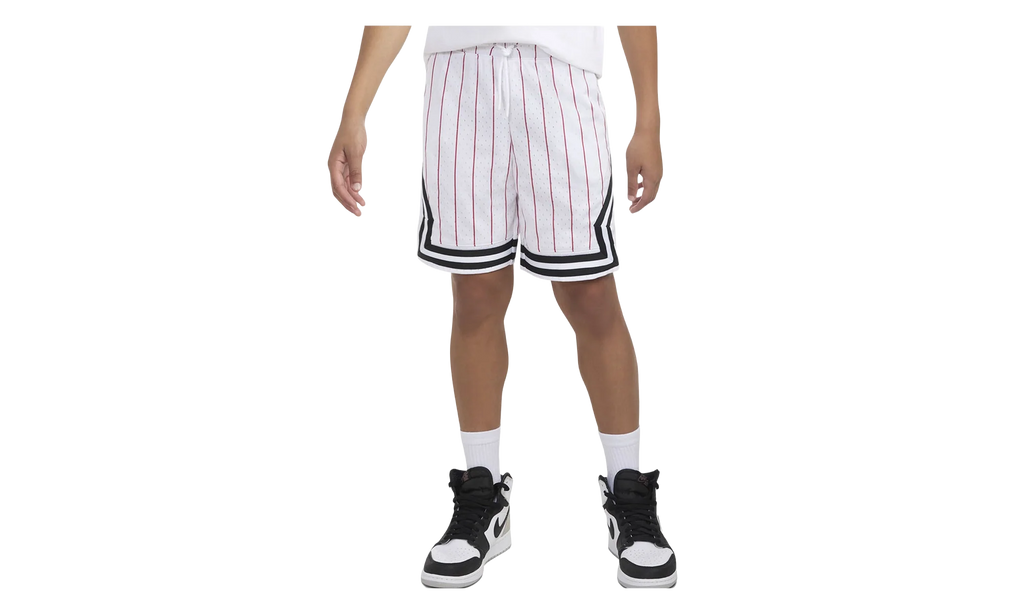 Air Jordan Pinstriped Diamond Shorts GS "White Striped Red" 95C890 001